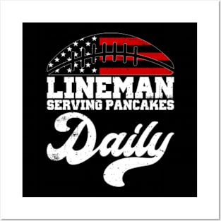 Lineman Serving Pancakes Daily Football Offensive Lineman Posters and Art